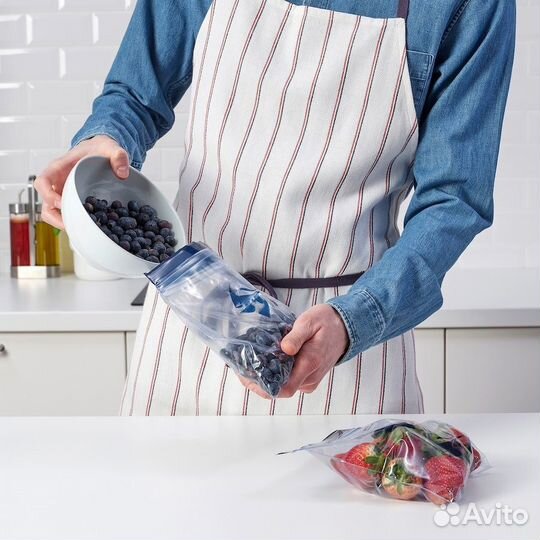 Истад Многоразовый пакет, узорчатый/синий,1 литр