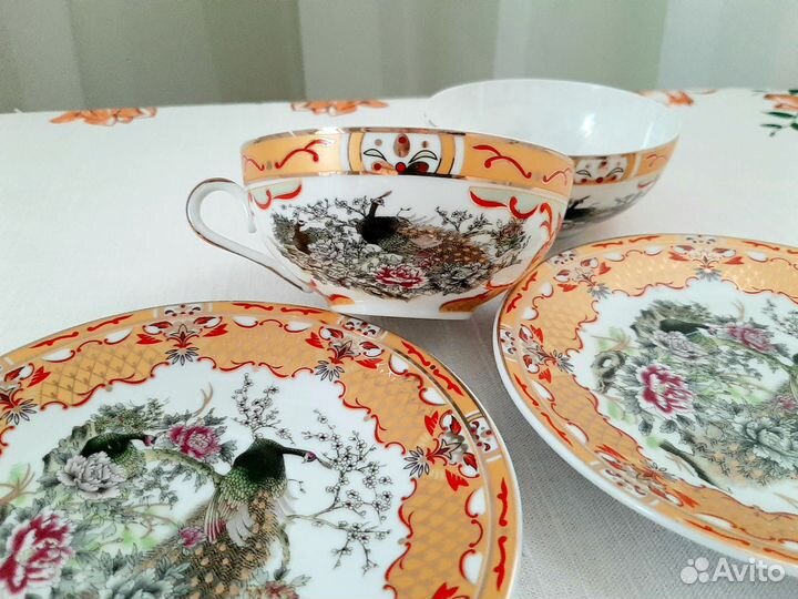 Чайный сервиз костяной фарфор новый Япония