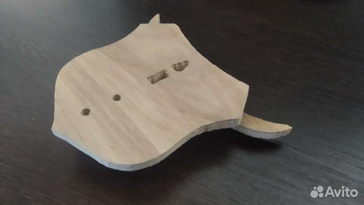 Мини чучело быка из дерева 16 на 13 см