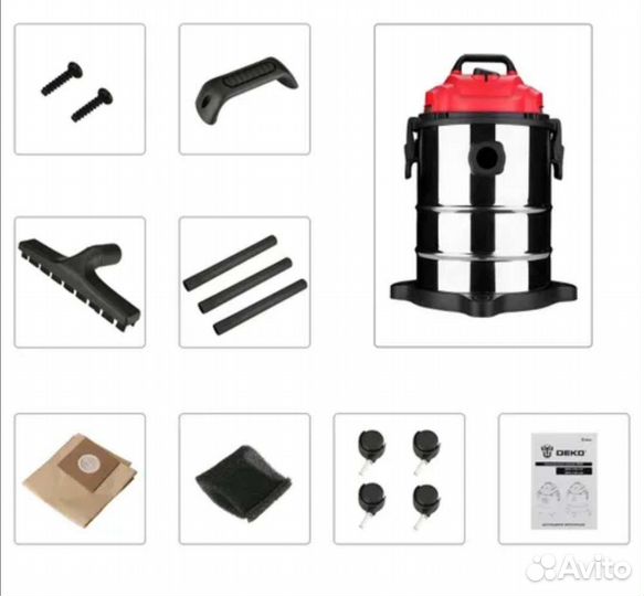 Строительный пылесос Deko Dkvc-1400-15s,новый