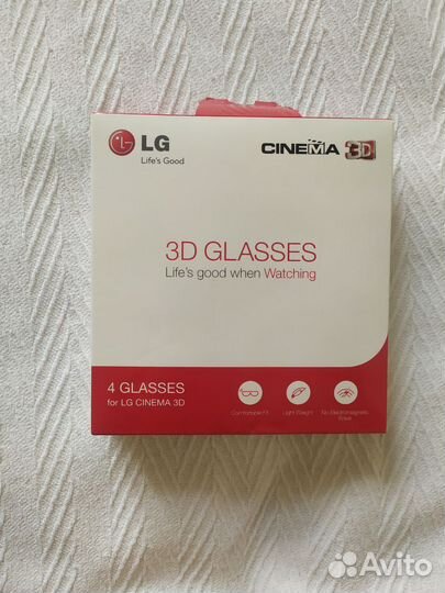 3D очки для телевизора lg 4 шт