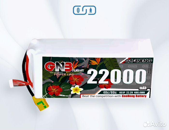 Аккумулятор для FPV GNB22000mAh 6S 40/80С XT90