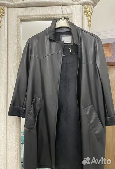 Накидка кожаный плащ пальто куртка жакет