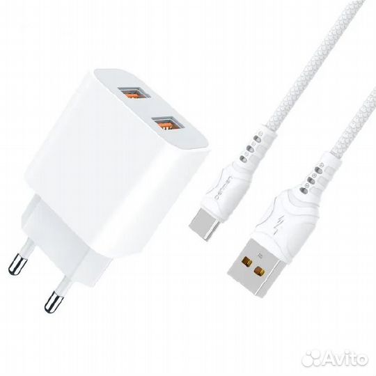 Сетевое зарядное устройство Denmen QC 3.0 + USB