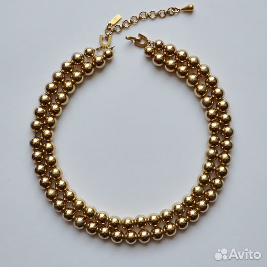 Винтажное колье monet, знак копирайта, золотистого