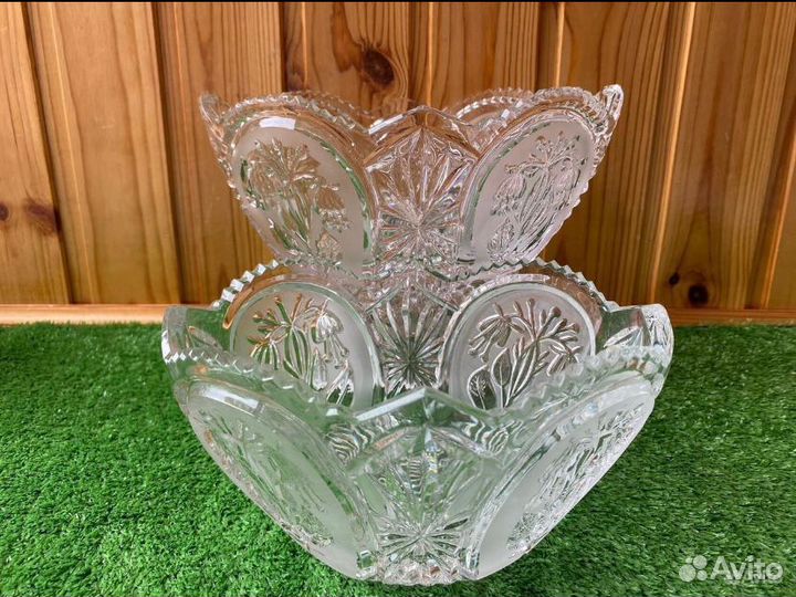 Хрусталь Чехия СССР Салатник Ваза