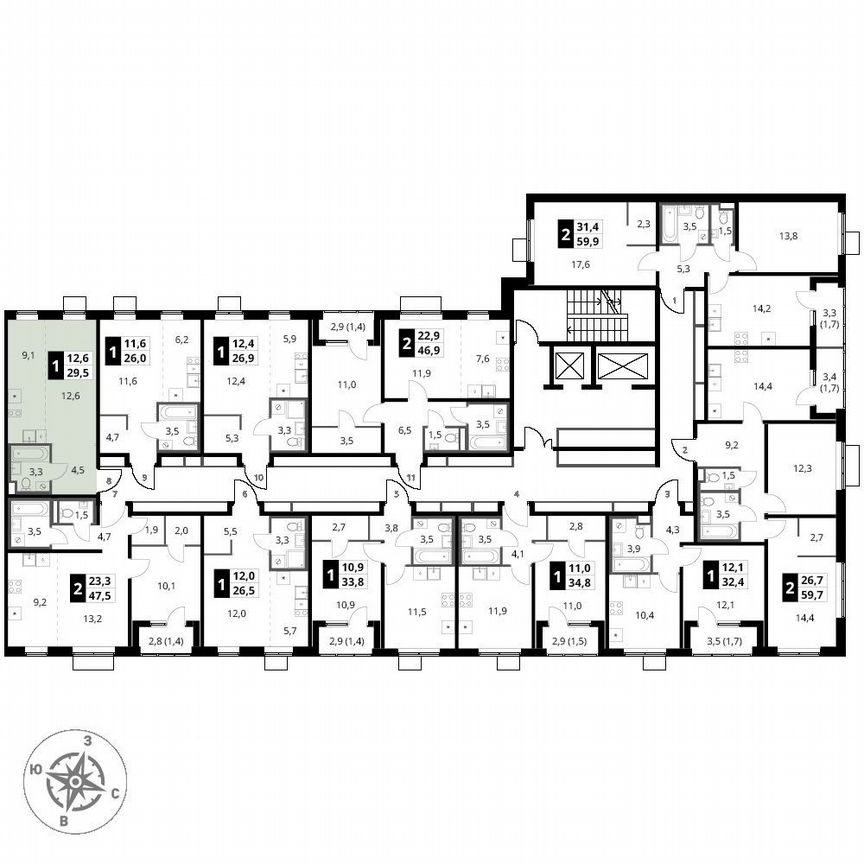 Квартира-студия, 29,5 м², 9/18 эт.