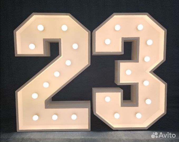 Цифры с лампочками в аренду на праздник