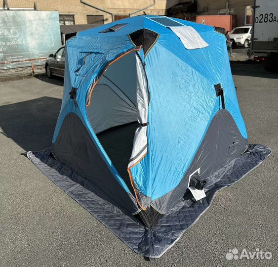 Палатка куб 200х200х205 см с дымоходом 3-слойная