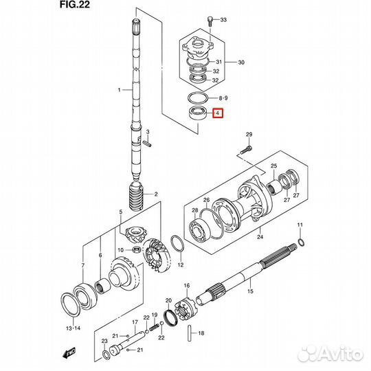 Подшипник роликовый Suzuki DF40-140(A) (25x52x19.2