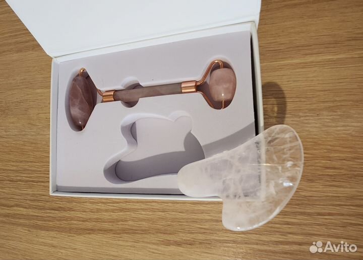 Скребок гуаша + роллер набор подарочный