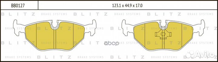 Колодки тормозные дисковые задние BB0127 Blitz