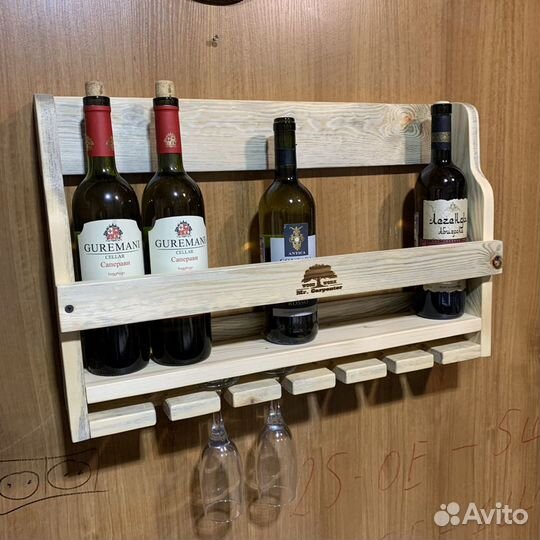 Полка для вина из дерева