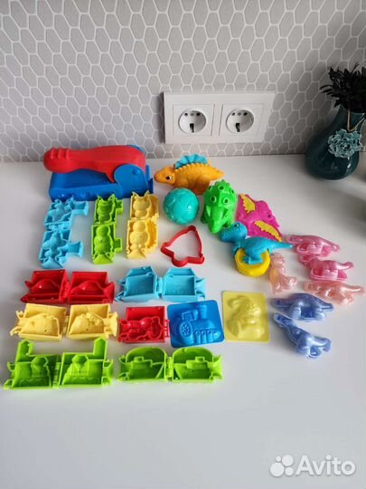 Play doh динозавры и транспорт