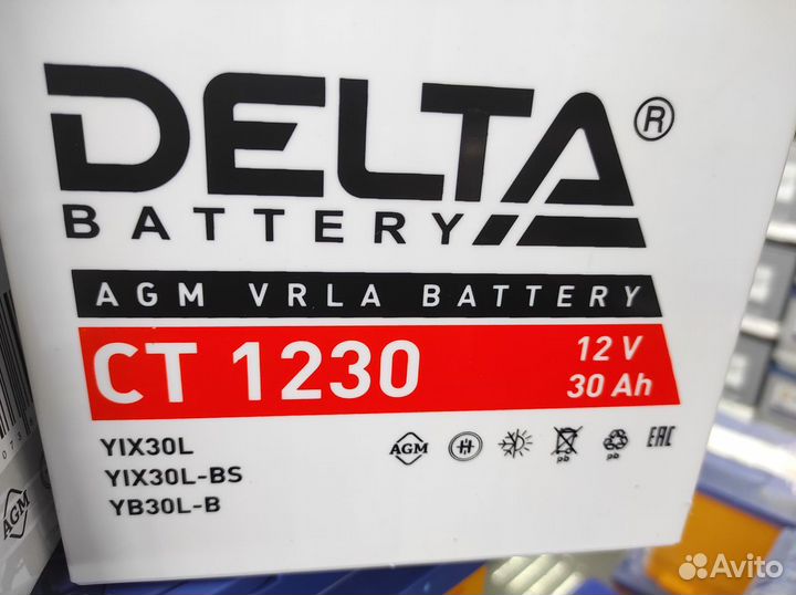 Аккумулятор 30Ач AGM Delta YIX30L-BS YIX30L CT1230
