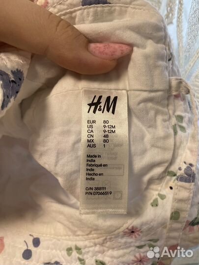 Панама h&m детская новая 9-12 месяцев 80