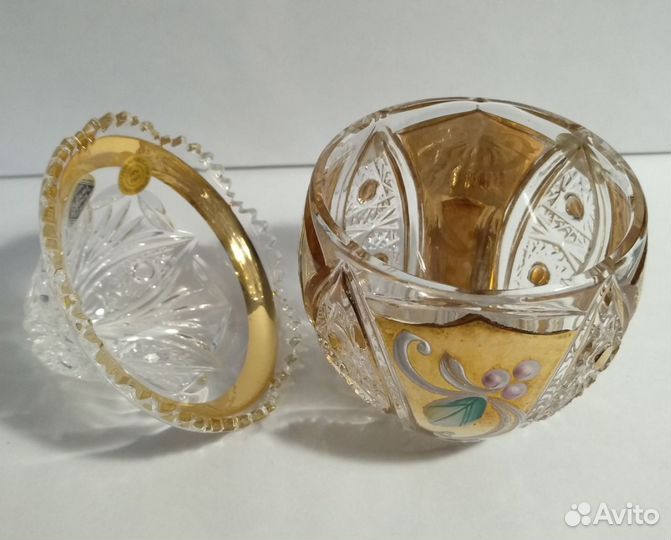 Икорница с крышкой Jahami Bohemia Crystal
