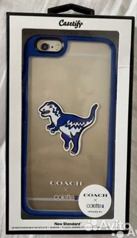 Новый чехол на iPhone 6 plus прозрачный динозавр