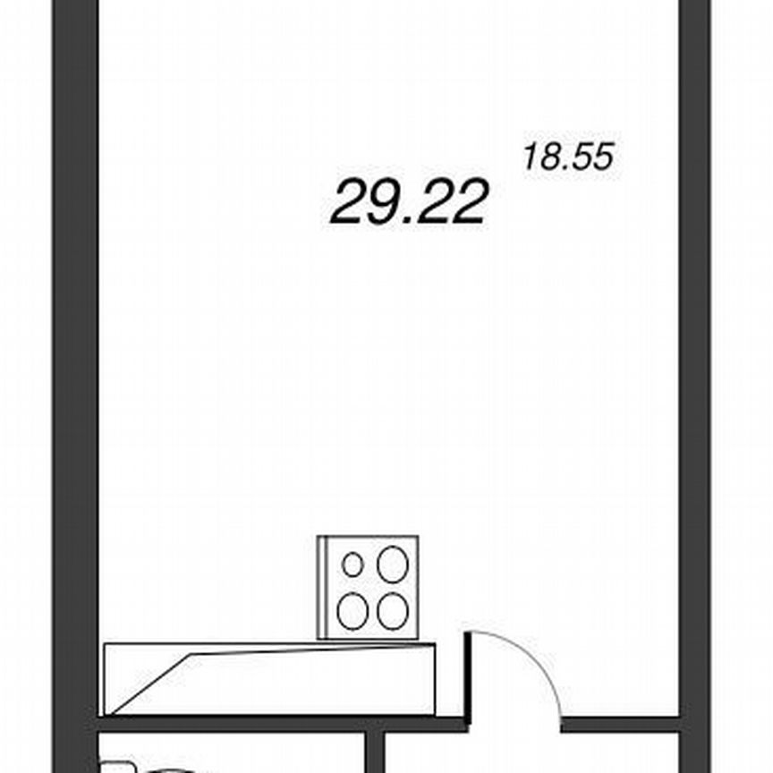 Квартира-студия, 31,4 м², 8/22 эт.