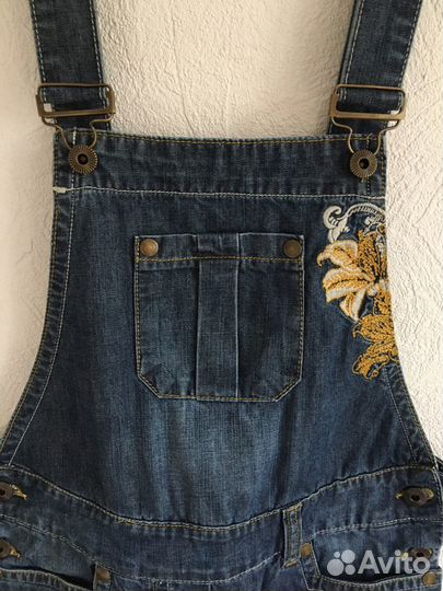 Комбинезон юбка джинсовая 42-44 винтаж y2k