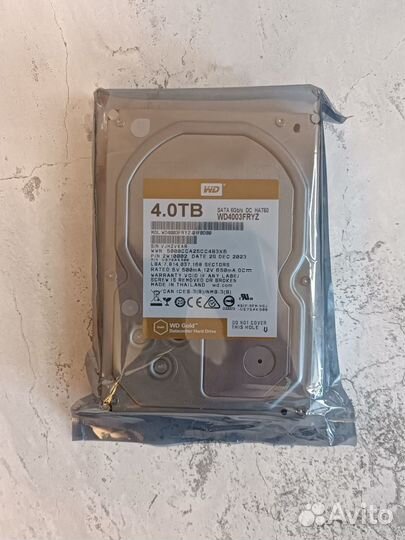 Жесткий диск WD Gold 4 Tb WD4003fryz