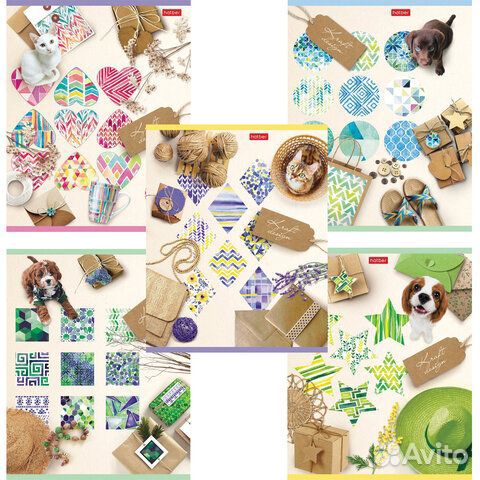 Тетрадь А5, 48 л., hatber, скоба, клетка, обложка