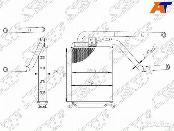 Радиатор отопителя салона daewoo nexia 08, daewoo