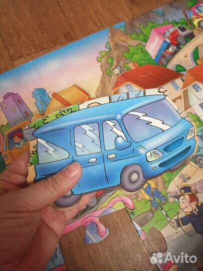 Напольный максипазл, Машинки