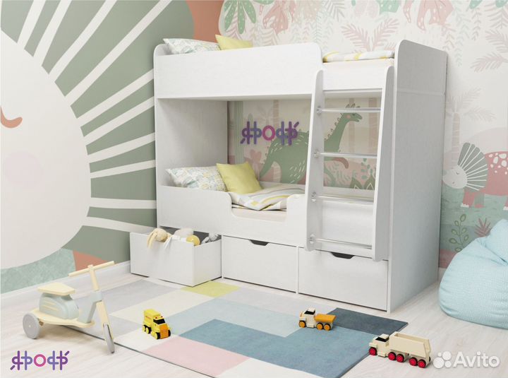 Двухъярусная детская кровать Двойняшка.Любые цвета