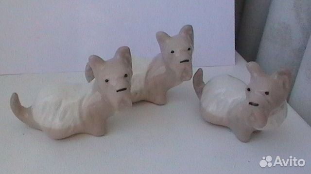 Фарфоровые статуэтки собачки лфз СССР