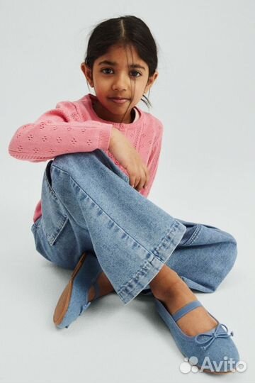 Джинсы трубы для девочки H&M 140 см оригинал