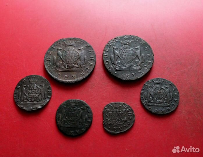 Монеты Ектерины 1 копейка 1796, Сибирь