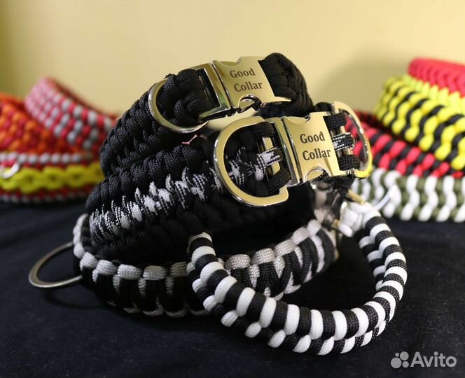 Светящийся ошейник-адресник д/собак ручной работы