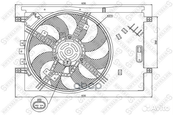 Вентилятор радиатора opel corsa D 06- 2999446SX