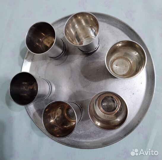 Коньячный мельхиоровый набор 