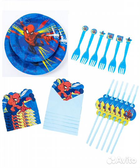 Посуда одноразовая Человек Паук