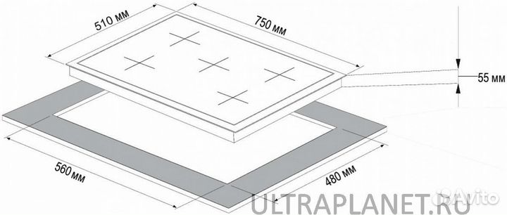 Газовая варочная панель Korting HG 797 CTX Новая