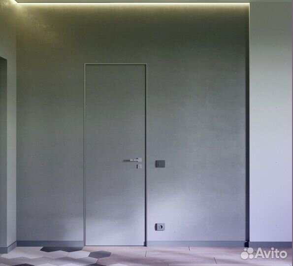 Дверь скрытая межкомнатная кромка черная 2100х600