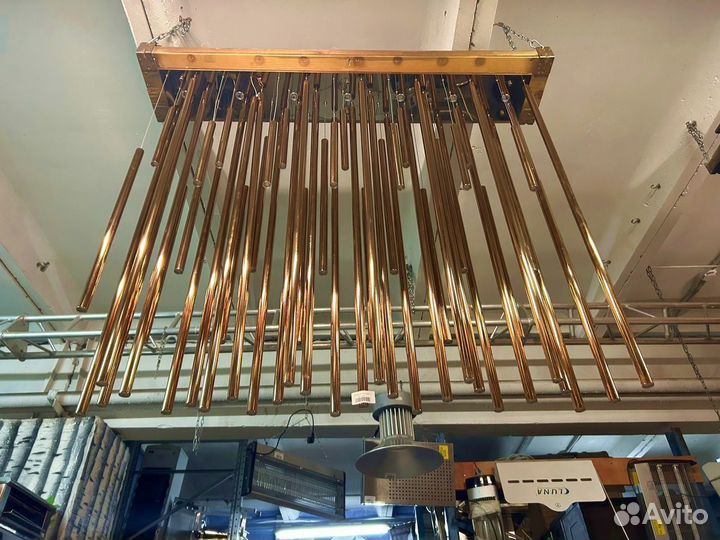 Люстра из сплава трубы цвет золото