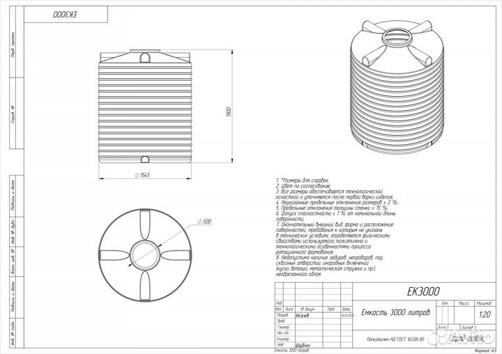 Пластиковая емкость для воды