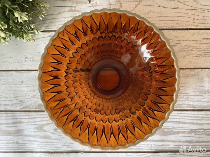 Ваза для фруктов цветное стекло салатник СССР