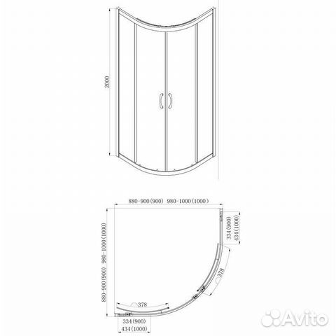 Душевое ограждение Azario Milton (AZ-ND2142 900)