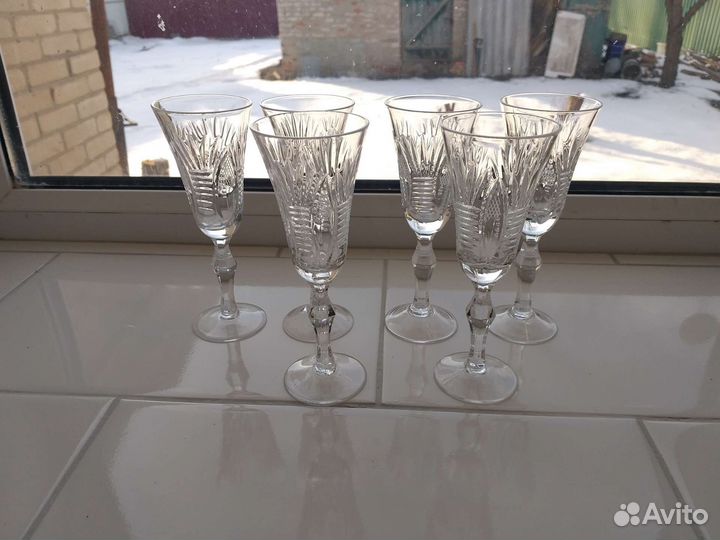 Хрустальные фужеры богемия