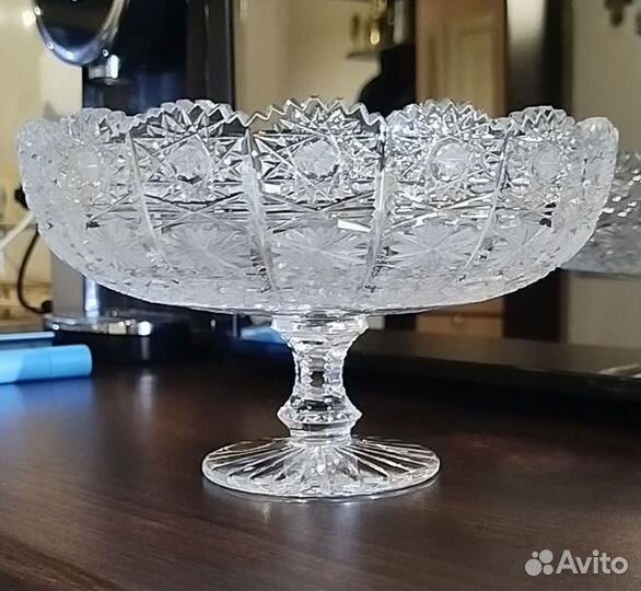 Хрустальная фруктовница Богемия