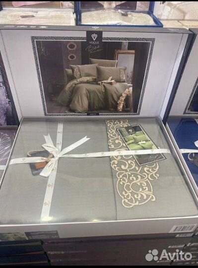 Комплект постельного белья евро Турция сатин с выш