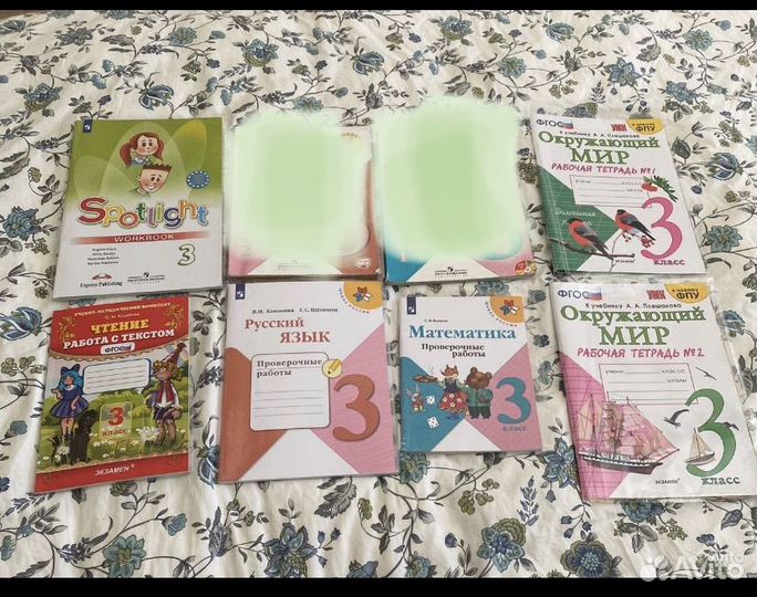 Учебники математика и русский 4 кл,тетради 3 кл