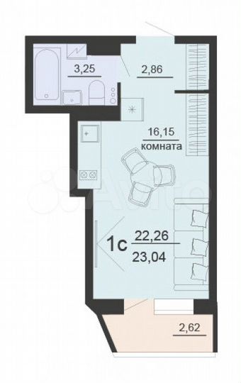 Квартира-студия, 23 м², 12/20 эт.