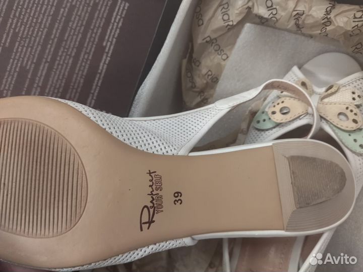 Туфли босоножки 39 натуральная кожа 25 см