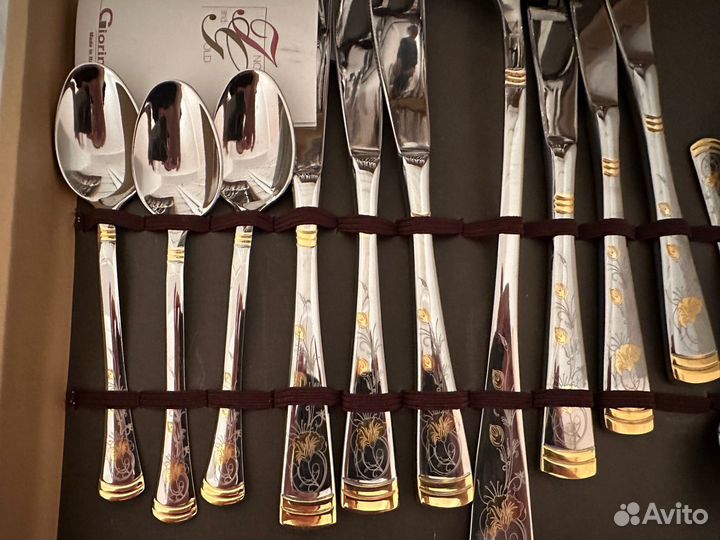 Набор столовых приборов Gemini Gold Flower