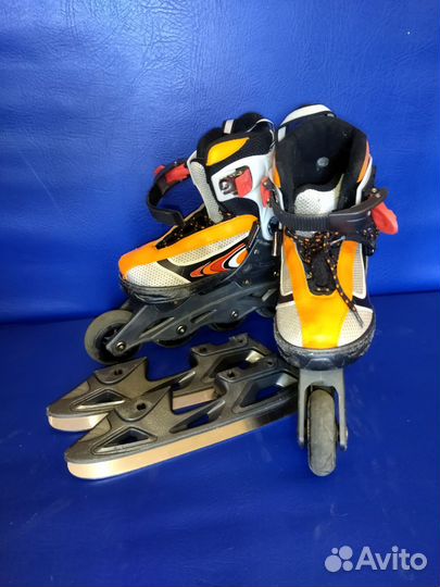 Детские коньки ролики 2 в 1 размер 33-36